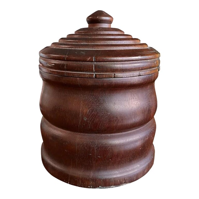 American Wooden Tobacco Jar For Sale