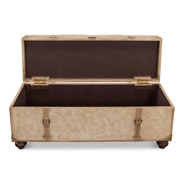 2020s Leather Wrapped Trunk For Sale - Image 5 of 9