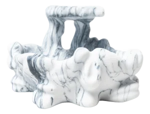 Rumble Handmade Fruit Bowl in White Marble by Manta