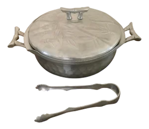 Mid-Century Everlast Hand Forged Aluminum "Bali Bamboo" Casserole Serving Set - 3 Pieces