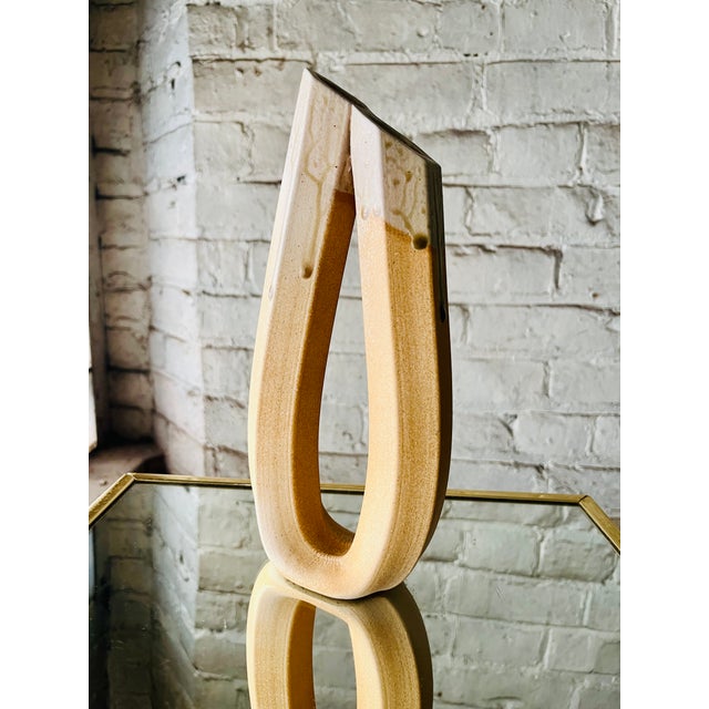 Beige 1960s Jb Double Bud Vase Drip Glaze Stoneware, Signed For Sale - Image 8 of 8