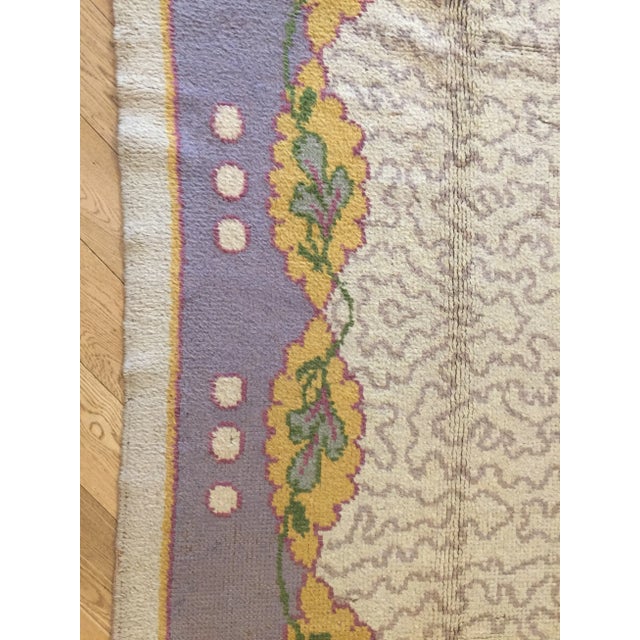 Textile Hand-Knitted European Light Purple & Grey Wool Rug, 1920s For Sale - Image 7 of 17