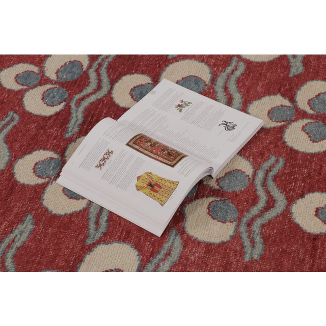 Rug & Kilim's Distressed Rug, Brick Red With Chintamani Patterns For Sale - Image 9 of 10