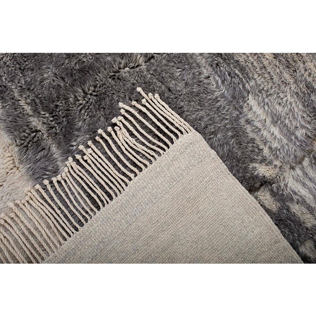 2020s Abstract Scattered Organic Hand-Knotted Wool Rug | 9'5" X 8'1" | One of a Kind For Sale - Image 5 of 7