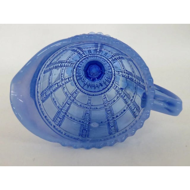 Imperial Glass Beaded Block Pattern Blue Creamer For Sale - Image 9 of 11