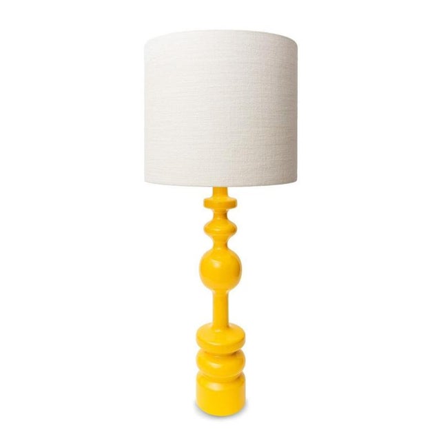 Pamela GM Table Lamp in Beech with Lacquer and Aj Linen by Popus Editions For Sale - Image 9 of 13