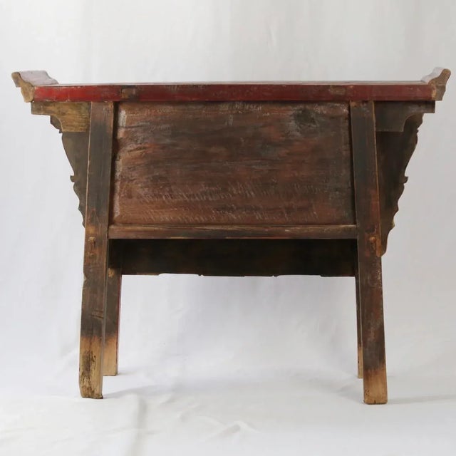 19th Century Red Lacquer Console Table For Sale - Image 11 of 12