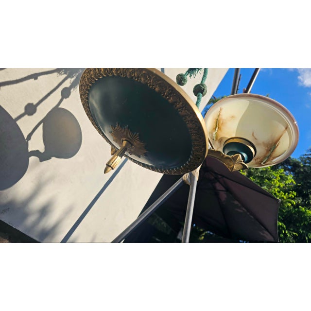 Art Deco Brass Chandelier, 1920s For Sale - Image 4 of 11