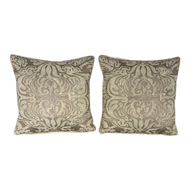 Custom Fortuny Pillows Using Vintage Fortuny Fabric, by Melissa Levinson For Sale