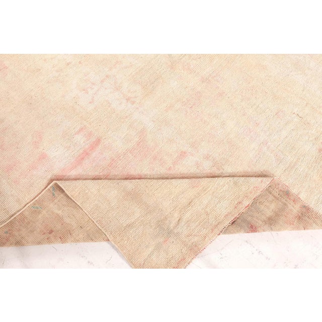 Mid 20th Century Vintage Turkish Oushak Rug in Soft Blush and Ivory Tones For Sale - Image 5 of 8