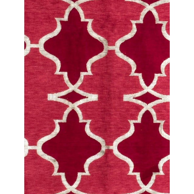 Silk and wool pile genuine hand made very fine Modern style Nepalese Rug-