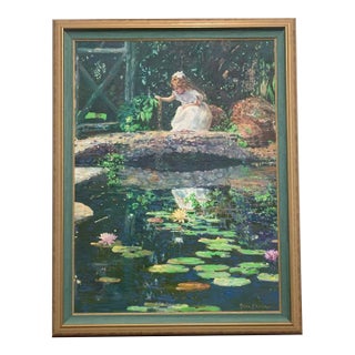 1990s Monumental Original Oil on Canvas by Nelda Pieper | "Enlightened Reflection" | 55" Large For Sale