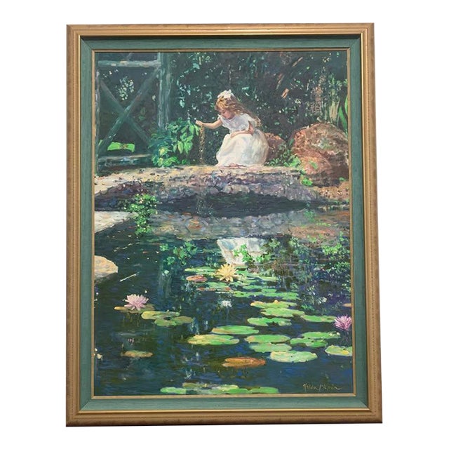 1990s Monumental Original Oil on Canvas by Nelda Pieper | "Enlightened Reflection" | 55" Large For Sale