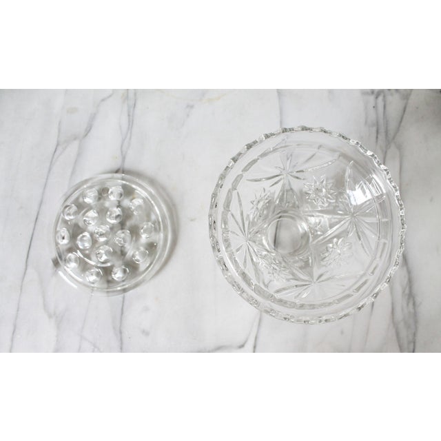 Vintage Glass Flower Frog Vase For Sale - Image 4 of 4