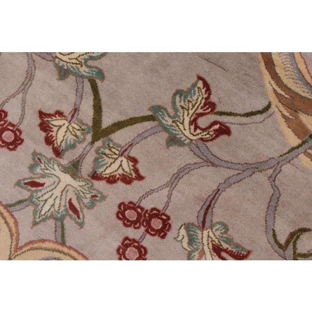 Bhati Pak-Persian Lucia Taupe/Green Wool Rug - 10'3'' X 14'4'' For Sale - Image 4 of 8