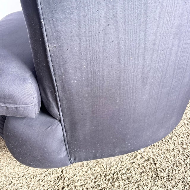 Postmodern Black Clam Shells Swivel Lounge Chairs - A Pair For Sale - Image 10 of 12