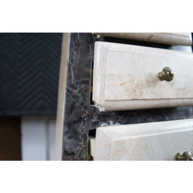 Vintage Tessellated Stone & Iron Jewelry Cabinet Commode Lingerie Semanier For Sale - Image 6 of 12