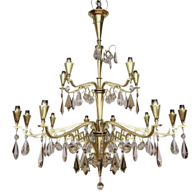 Art Deco Chandelier from Maison Baguès, 1940s For Sale