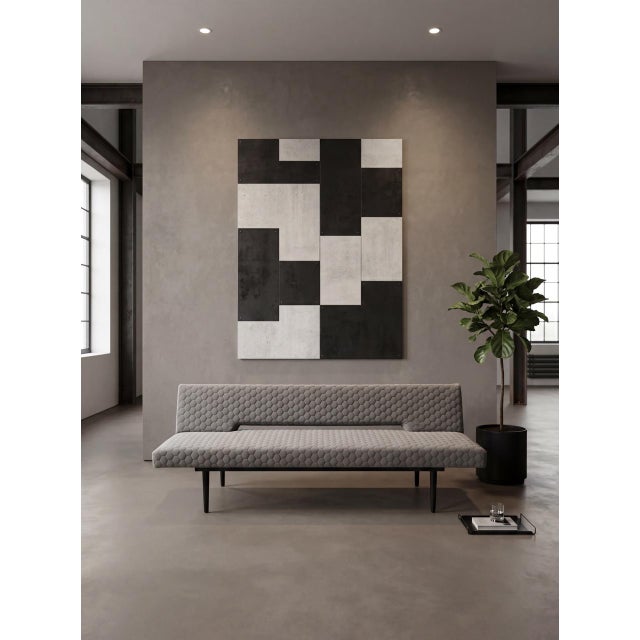 1960s Czech Modernist daybed designed Attributed to Miroslav Navratil (No Maker’s Mark). Black piano lacquer frame with...