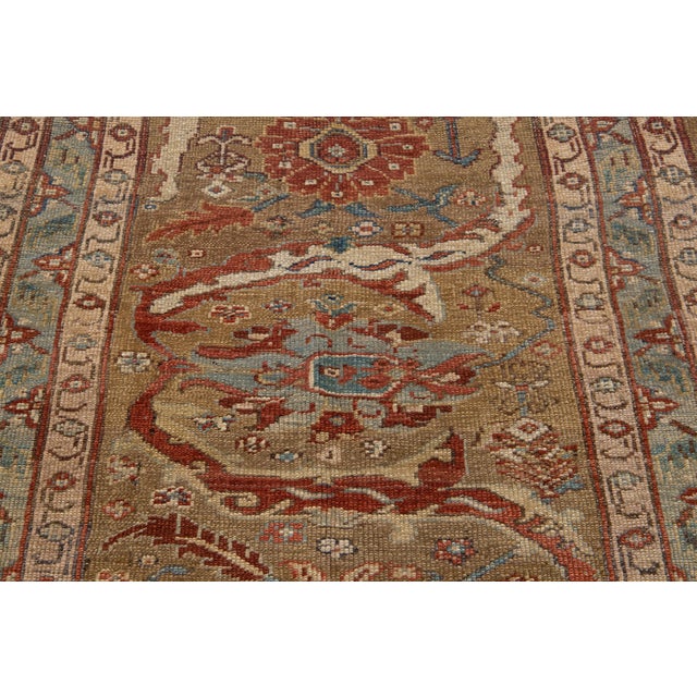 1990s Vintage 4 X 4 Bakshaeish Persian Wool Rug in Brown With Floral Design For Sale - Image 5 of 8