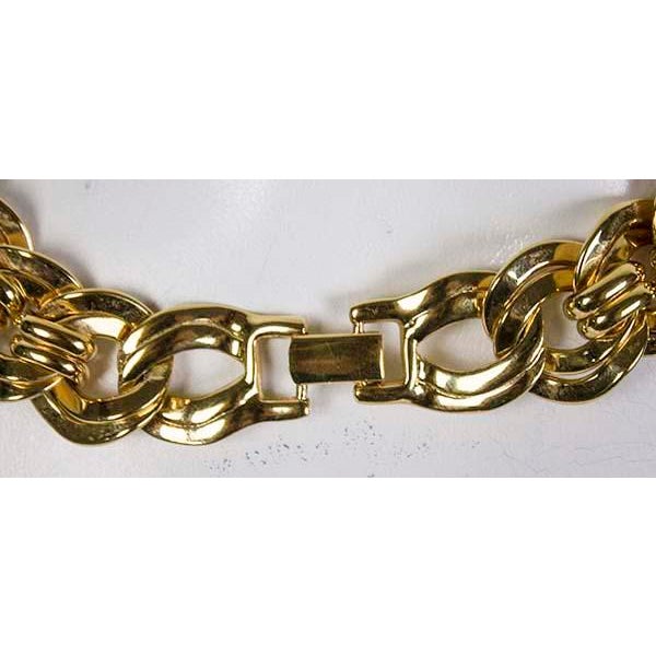 Napier Vintage Napier Runway Couture Necklace Pat # Chunky Gold Tone Wide Links For Sale - Image 4 of 4