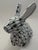 Mid-Century Modern Vintage Andrea by Sadek Porcelain Green White Hand Painted Bunny Rabbit Figurine For Sale - Image 3 of 6