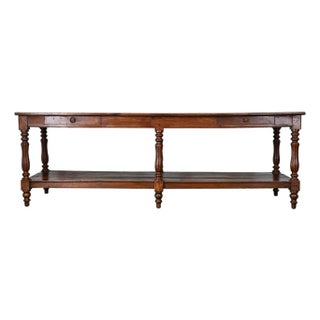 French 19th Century Solid Oak Drapery Table For Sale