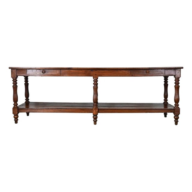 French 19th Century Solid Oak Drapery Table For Sale
