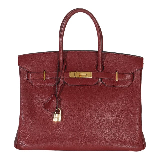 Rouge Grenat Chevre de Coromandel Birkin 35 PHW For Sale