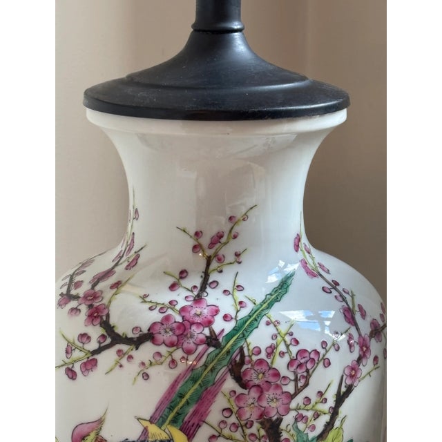 Mid-20th Century Hand Painted Chinese Porcelain Table Lamps — A Pair For Sale - Image 12 of 18