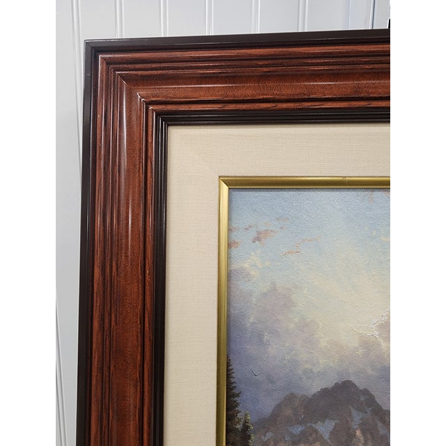 Vintage Thomas Kinkade Mountain Majesty " Beginning of a Perfect Day 3" Canvas Lithograph #14 For Sale - Image 10 of 12