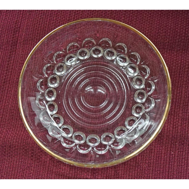 1950s 1950s Formal Glass Dessert Set With Gold Rims- 11 Pieces For Sale - Image 5 of 6