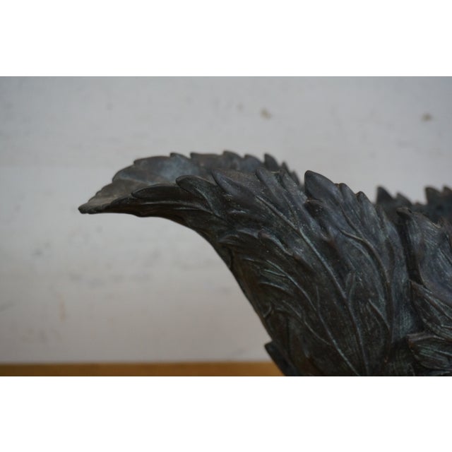 Early 21st Century Theodore Alexander Heavy Bronze Grape Leaf Planter Vase Sculpture, Attributed For Sale - Image 12 of 12