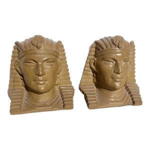 Vintage Egyptian Revival Pharaoh Bookends - A Pair of 2