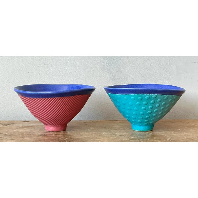 Vintage Boho Studio Pottery Bowls - Set of 2 For Sale In West Palm - Image 6 of 6
