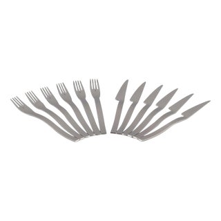 Fish Cutlery in Stainless Steel from Gense, Sweden, Set of 12 For Sale