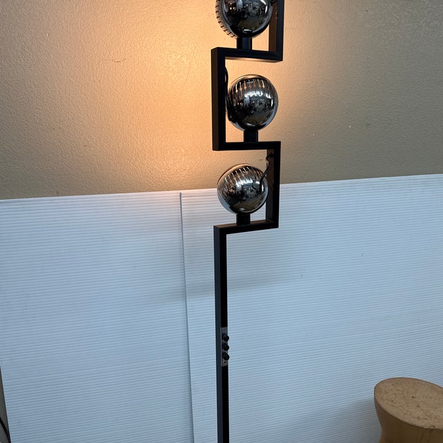 Black Mid 20th Century Angelo Lelli for Arredoluce Floor Lamp For Sale - Image 8 of 12