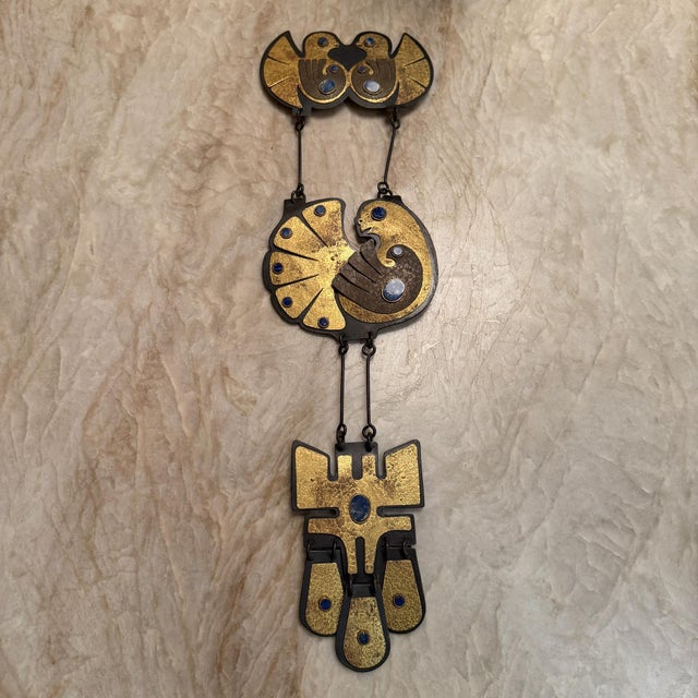 Mid-Century Modern Decorative Wall Hanging Mid-Century Modern Folk Art J Moreno For Sale - Image 3 of 13
