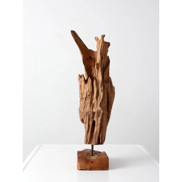 Wood Mid-Century Wood Sculpture on Stand For Sale - Image 7 of 13