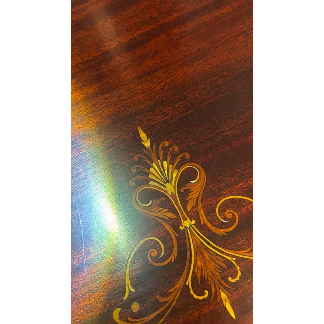 Vintage Stickley & Company Mahogany Kidney Table W/ Mother of Pearl Inlay For Sale In Providence - Image 6 of 9