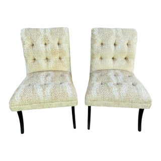 1940s Velvet Klismos Slipper Chairs - A Pair New Upholstery For Sale