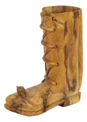 Miniature Novelty Carved Wooden Boot, Mouse Man of London Style