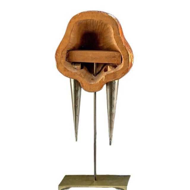 Mid-Century Modern 1970s Modernist Beechwood and Brass Walrus Sculpture by Sarreid Ltd. For Sale - Image 3 of 4