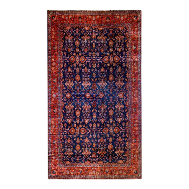 19th Century Antique Kashan Rug - 11′ × 19′4″ For Sale