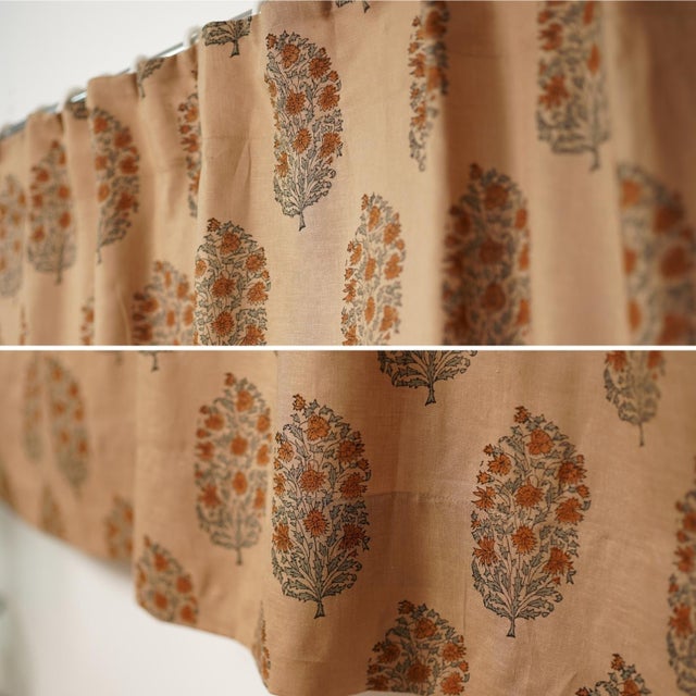 Premium Colored Linen Window Curtain Light Filtering Decorative Single Panel Size 54"x24" Inch - Virat For Sale - Image 6 of 7