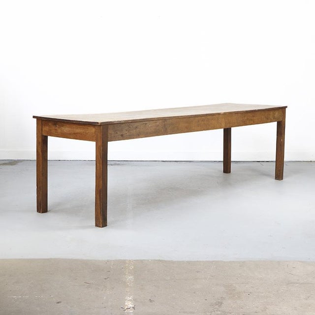 Brown Large Antique Oak Farmhouse Dining Table For Sale - Image 8 of 9