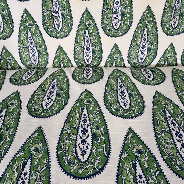 Mid-Century Modern Modern Sofa in Bindi Kelly Paisley For Sale - Image 3 of 10