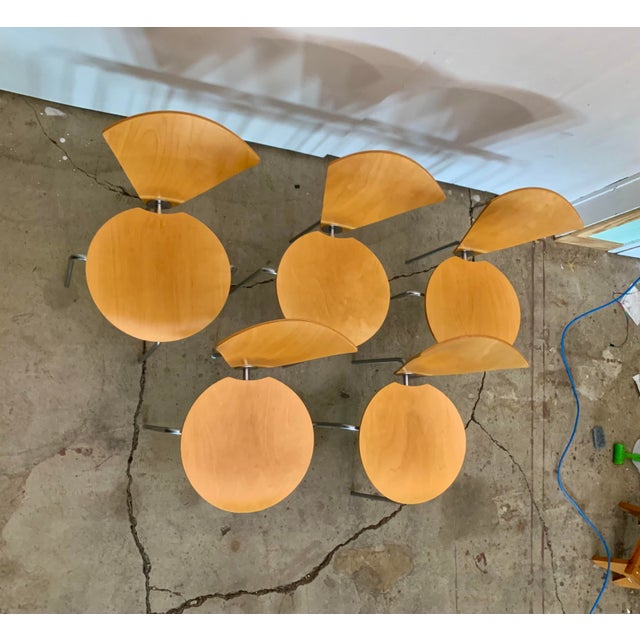 1990s Set on Five Chairs Made of Plywood and Steel. Haugensen Design for Bent Krogh For Sale - Image 17 of 17