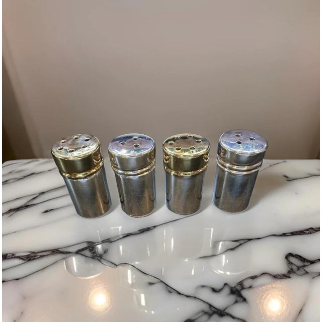 Tiffany and Co. 1990s Tiffany & Co. Salt Pepper Shakers with Box Sterling Silver- 4 Pieces For Sale - Image 4 of 11