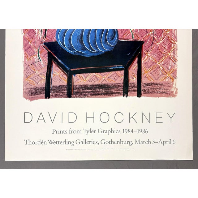 David Hockney David Hockney Amaryllis in Vase Large Original 1986 Swedish Exhibition Poster For Sale - Image 4 of 10